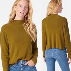 J.Crew Knit Ribbed Mockneck Sweater Olive Green Size Small